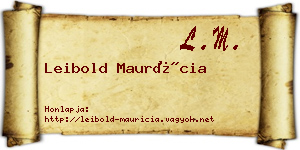 Leibold Maurícia névjegykártya